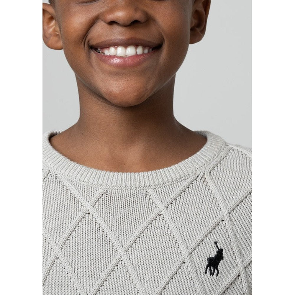 Polo Boys Argyle Jersey In Light Grey/Navy