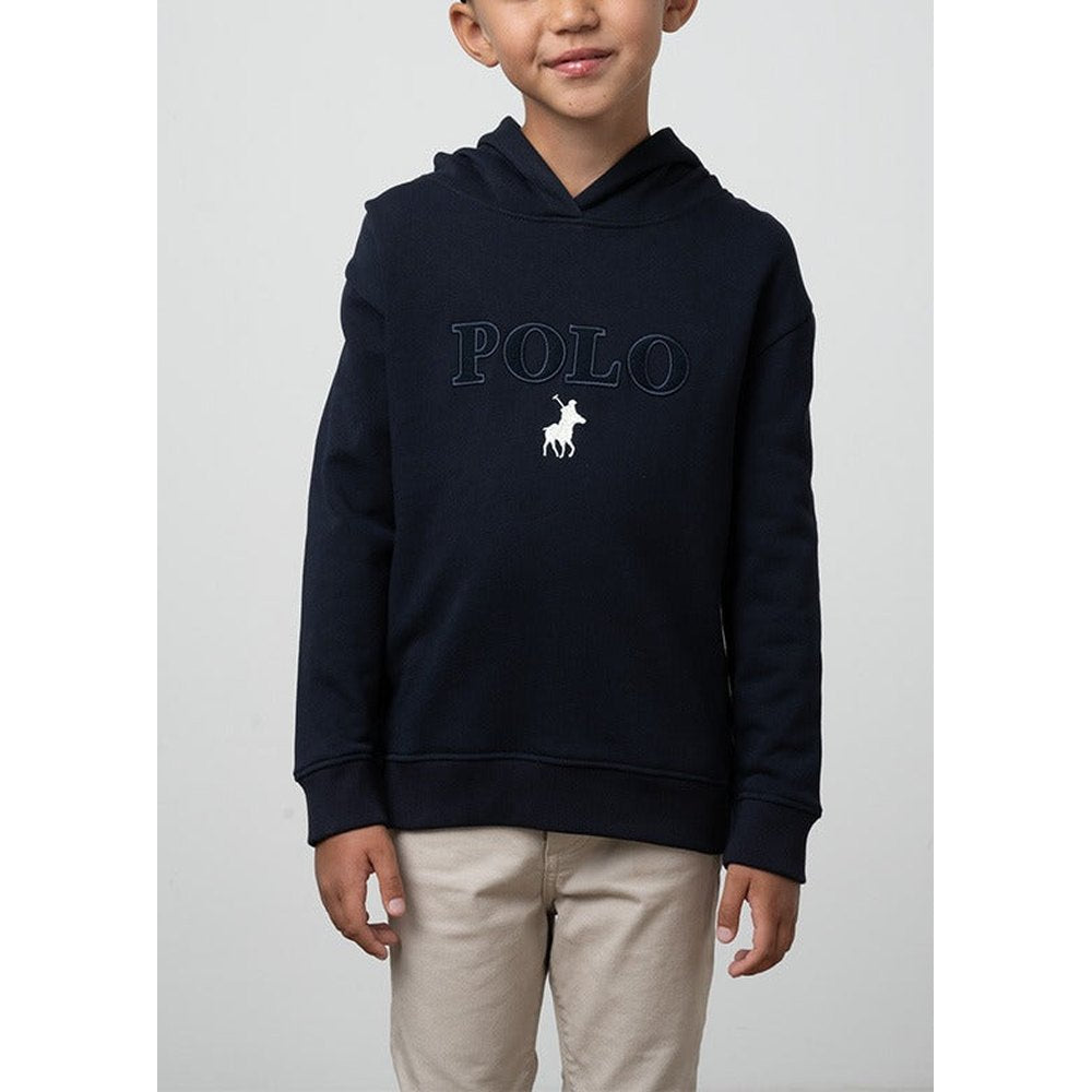 Polo Boys Griffin Panelled Hoody In Navy