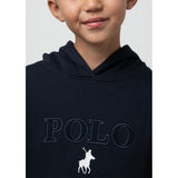 Polo Boys Griffin Panelled Hoody In Navy