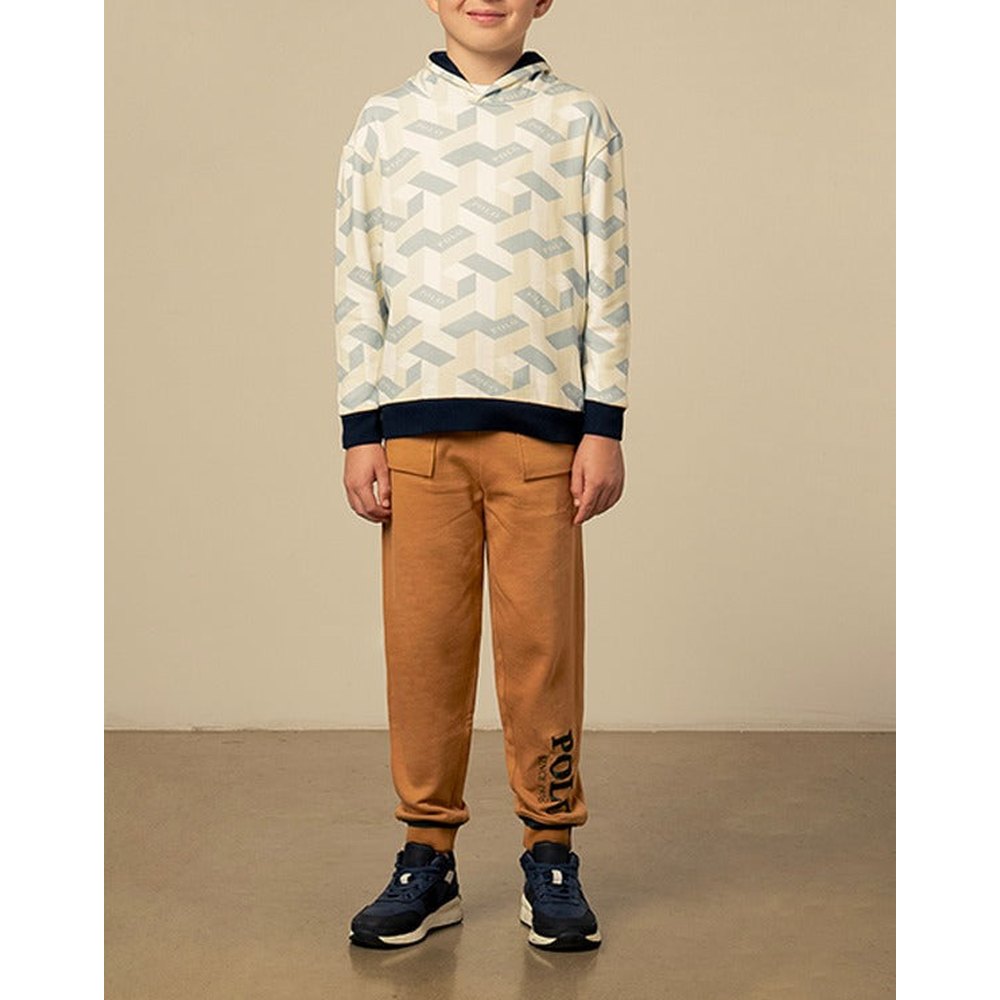 Polo Boys Blake Monogram Long Sleeves Hoody In Blue Multi