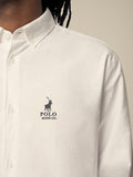 Polo Mens Long Sleeve Oxford Shirt In White