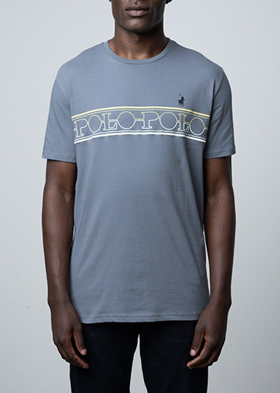 Polo Mens Logo Printed T-Shirt In Charcoal
