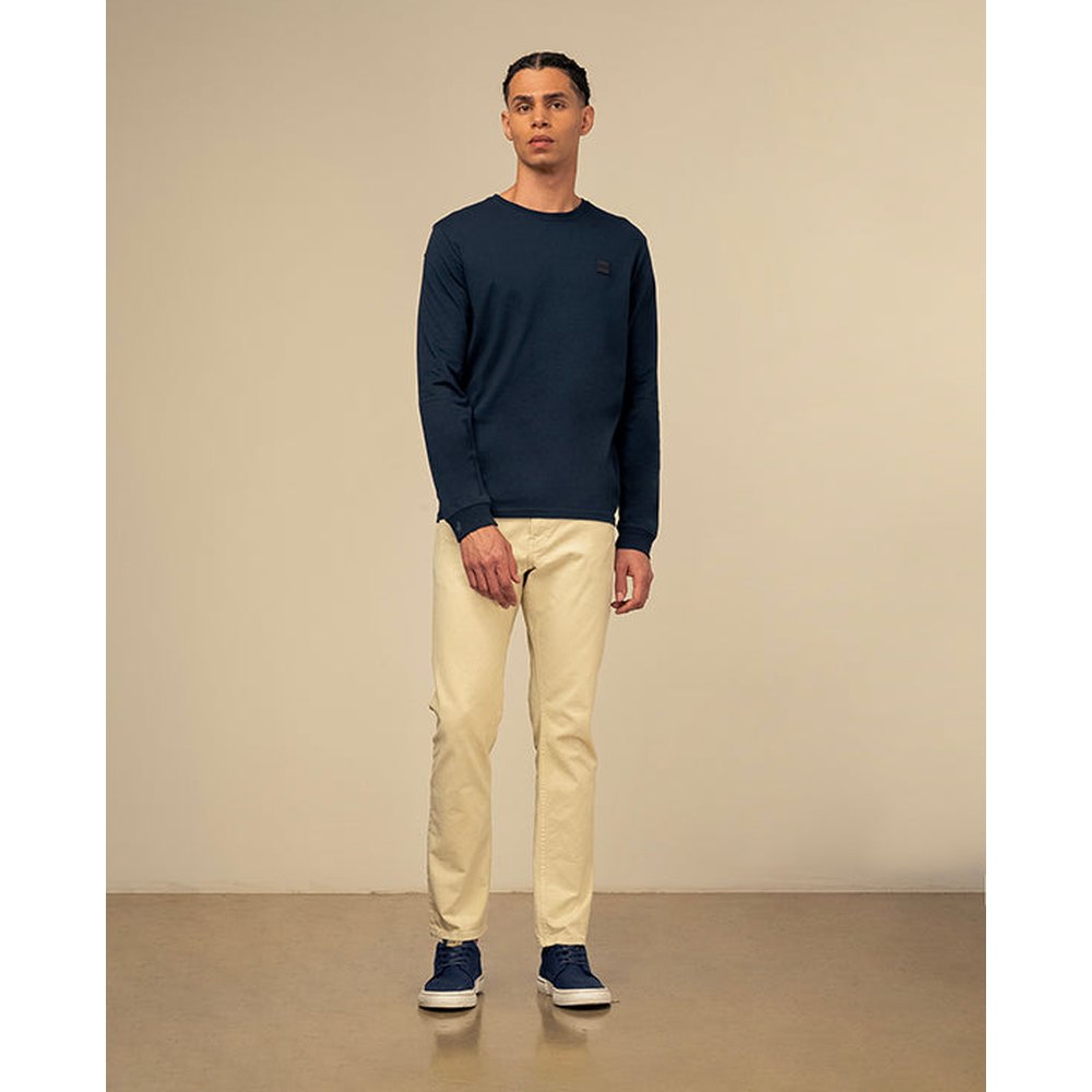Polo Mens Essential Crew neck Long Sleeve T-Shirt In Navy
