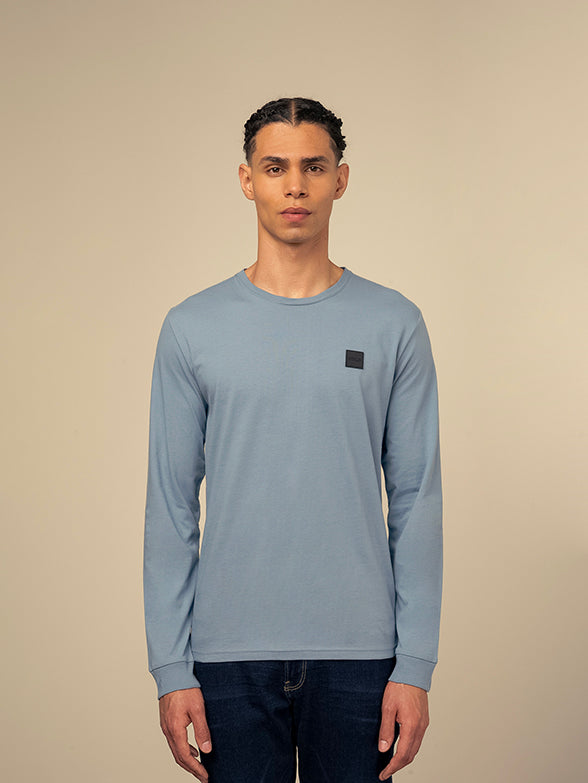 Polo Mens Essential Crew Neck Long Sleeve T-Shirt in Blue