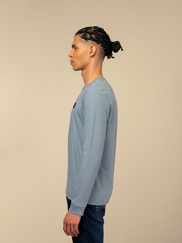 Polo Mens Essential Crew Neck Long Sleeve T-Shirt in Blue