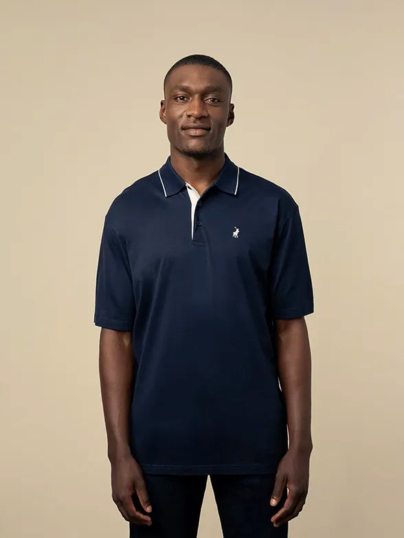 Polo Mens Sm Tipped Ss Golfer Navy