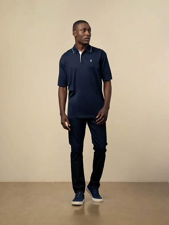Polo Mens Sm Tipped Ss Golfer Navy