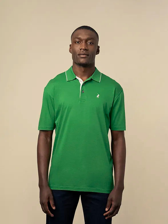 Polo Mens Sm Tipped Ss Golfer Dark Green