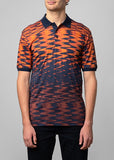Polo Mens Distorted Print Golfer In Orange