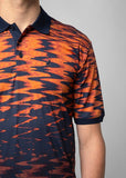 Polo Mens Distorted Print Golfer In Orange