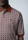 Polo Mens Geometric Golfer In Brown