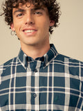 Polo Mens Easy Care Check Shirt In Dark Green