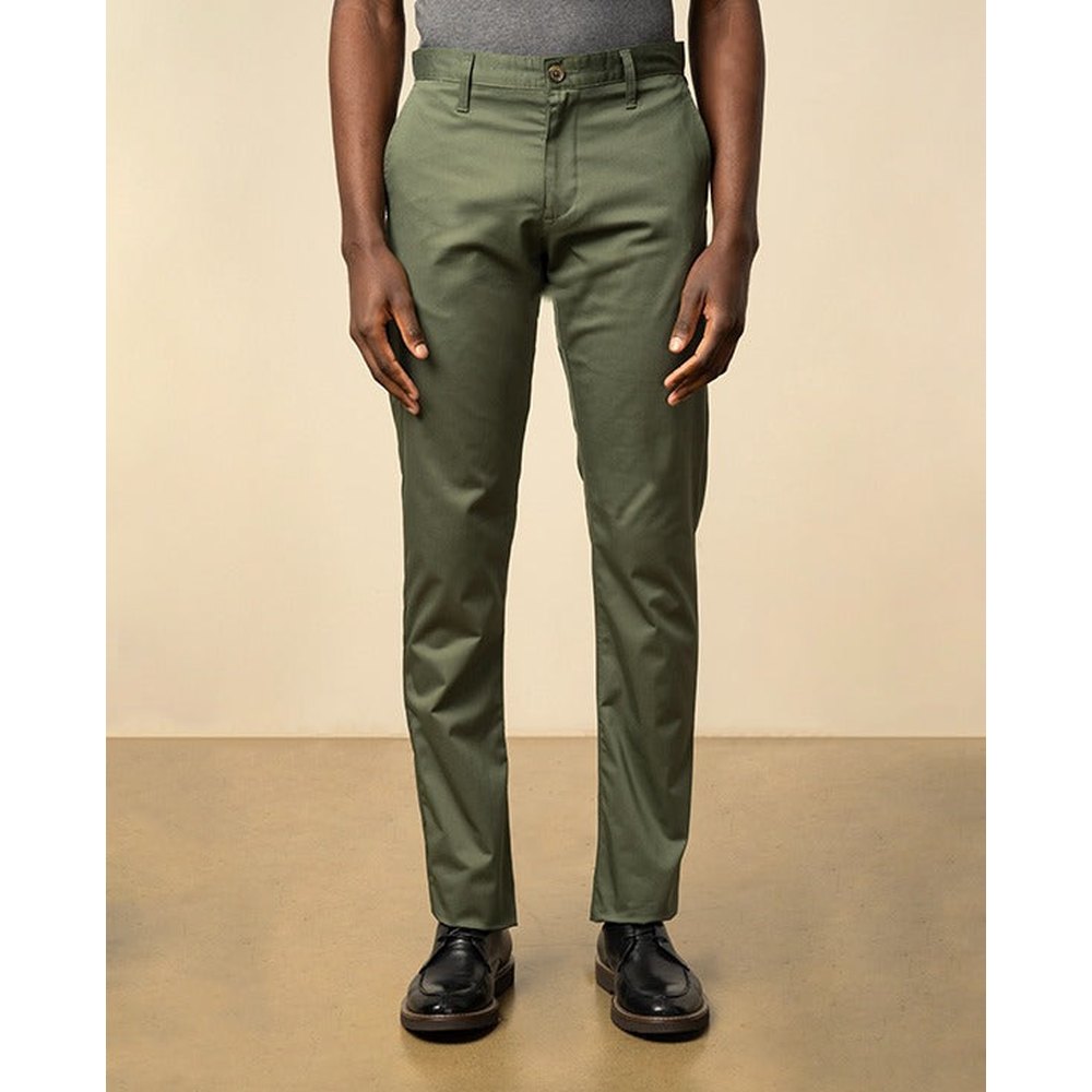 Polo Mens Milan Straight Leg Chino Pants In Olive Green