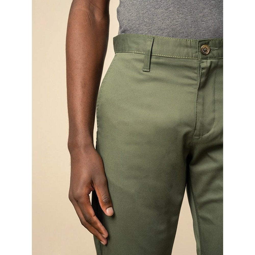 Polo Mens Milan Straight Leg Chino Pants In Olive Green