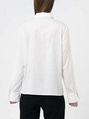 Polo Womens Mpai Pintuck Blouse In Off White