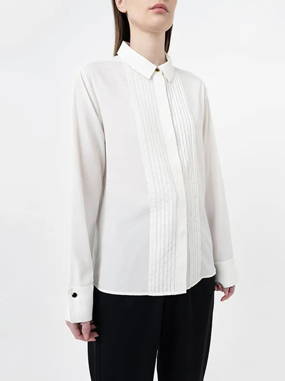 Polo Womens Mpai Pintuck Blouse In Off White