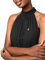 Polo Womens Taylor Pleated Dress In Black