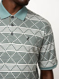 Polo Mens Argyle Printed Golfer In Green & White
