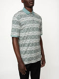 Polo Mens Argyle Printed Golfer In Green & White