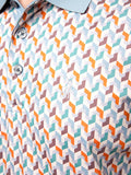 Polo Mens Abstract Printed Golfer In Orange Multi