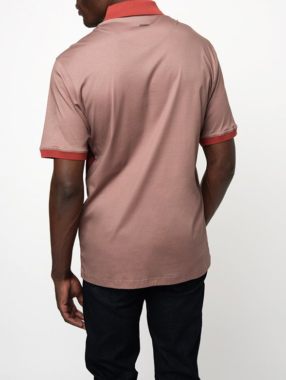 Polo Mens Printed Argyle Golfer In Brick