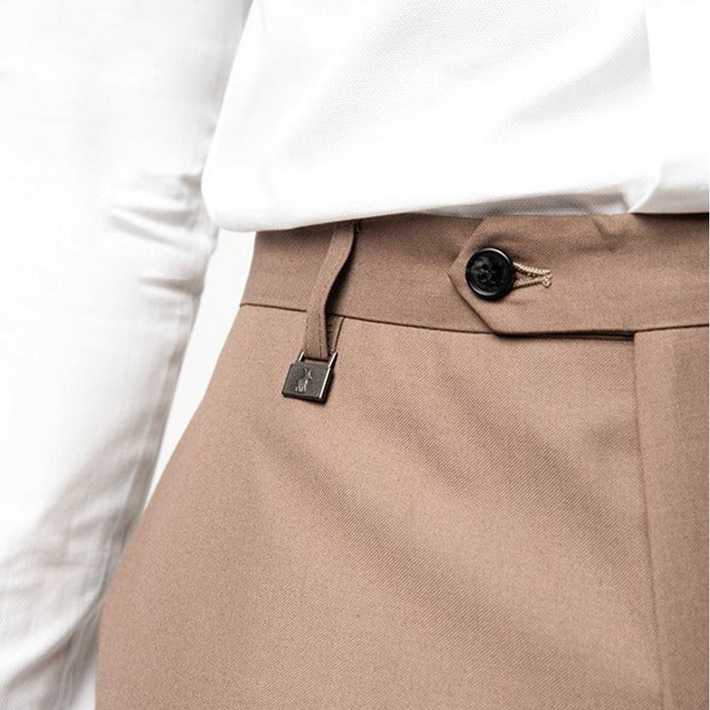 Polo Mens Custome Fit Trousers In Light Brown