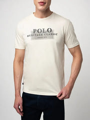 Polo Mens Printed Graphic T-Shirt In Off White