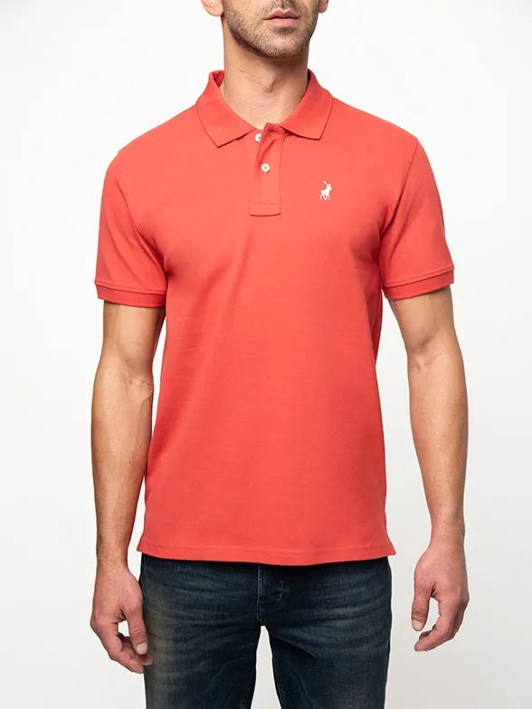 Polo Dark Pink Essential Pique Ss Golfer