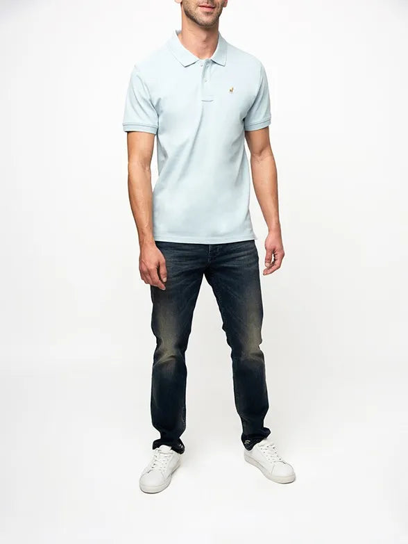 Polo 0062441 Mens Essential Pique Ss Golfer Light Blue
