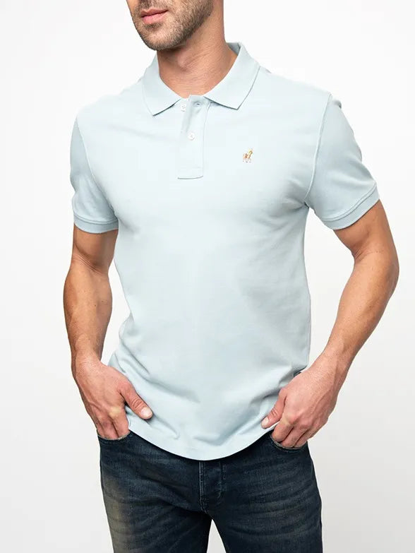 Polo 0062441 Mens Essential Pique Ss Golfer Light Blue