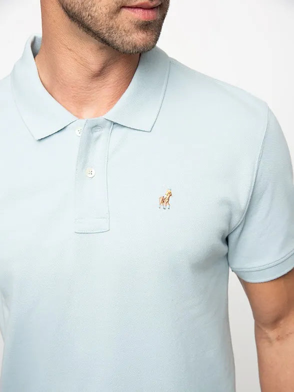 Polo 0062441 Mens Essential Pique Ss Golfer Light Blue