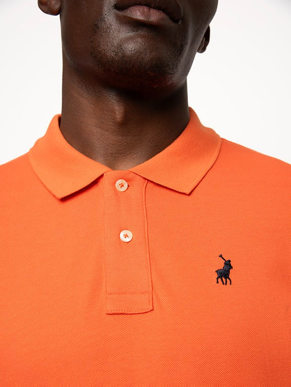 Polo Mens Essential Pique Short Sleeves Golfer Orange