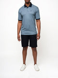 Polo Mens Dm Printed Micro Geo Golfer Short Sleeves Blue