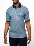 Polo Mens Dm Printed Micro Geo Golfer Short Sleeves Blue