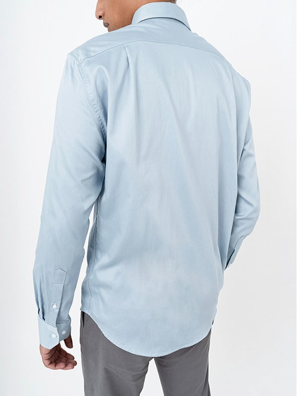 Polo Mens Essential Sateen Long Sleeve Shirt In Blue