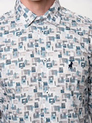 Polo Abstract Printed Mens Shirt in Blue
