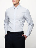 Polo Mens Long Sleeves Micro Dobby Check Shirt White