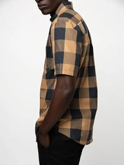 Polo Mens  Large Check Shirt In Camel