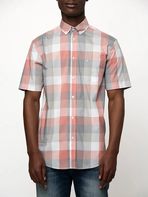 Polo Mens Check Shirt In Pink