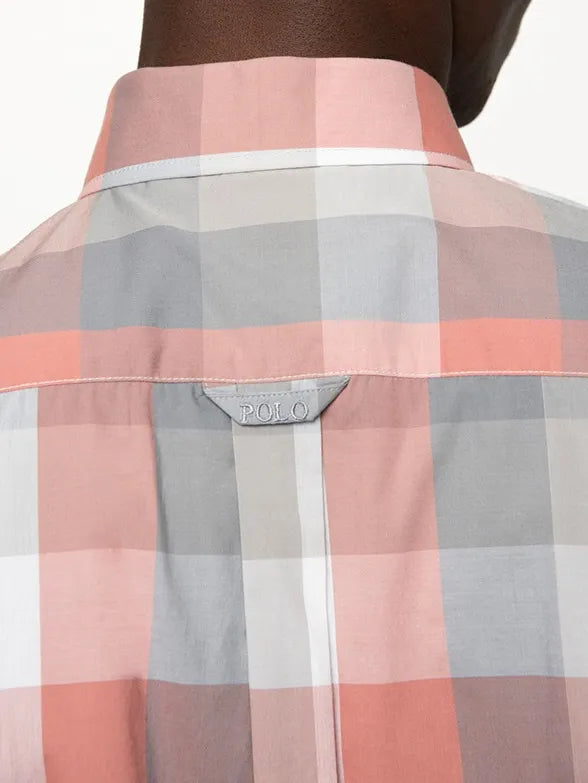 Polo Mens Check Shirt In Pink