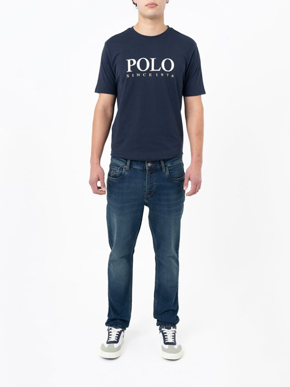 Polo Mens Knitted Slim Leg Denim Dark Wash