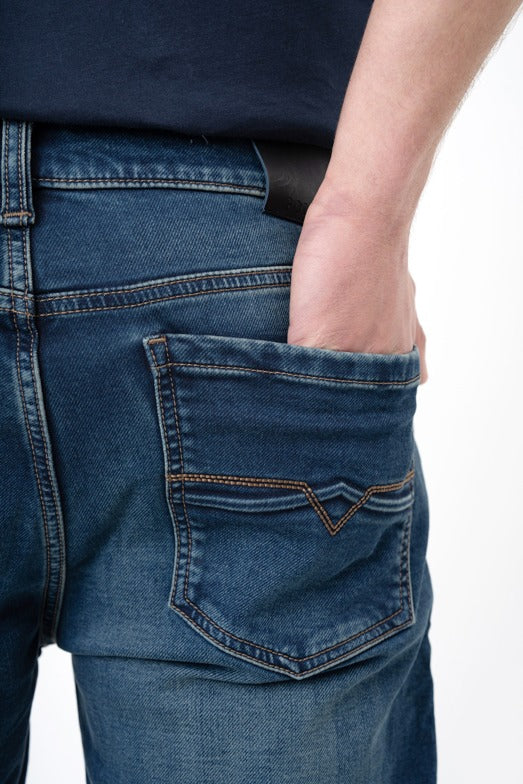 Polo Mens Knitted Slim Leg Denim Dark Wash