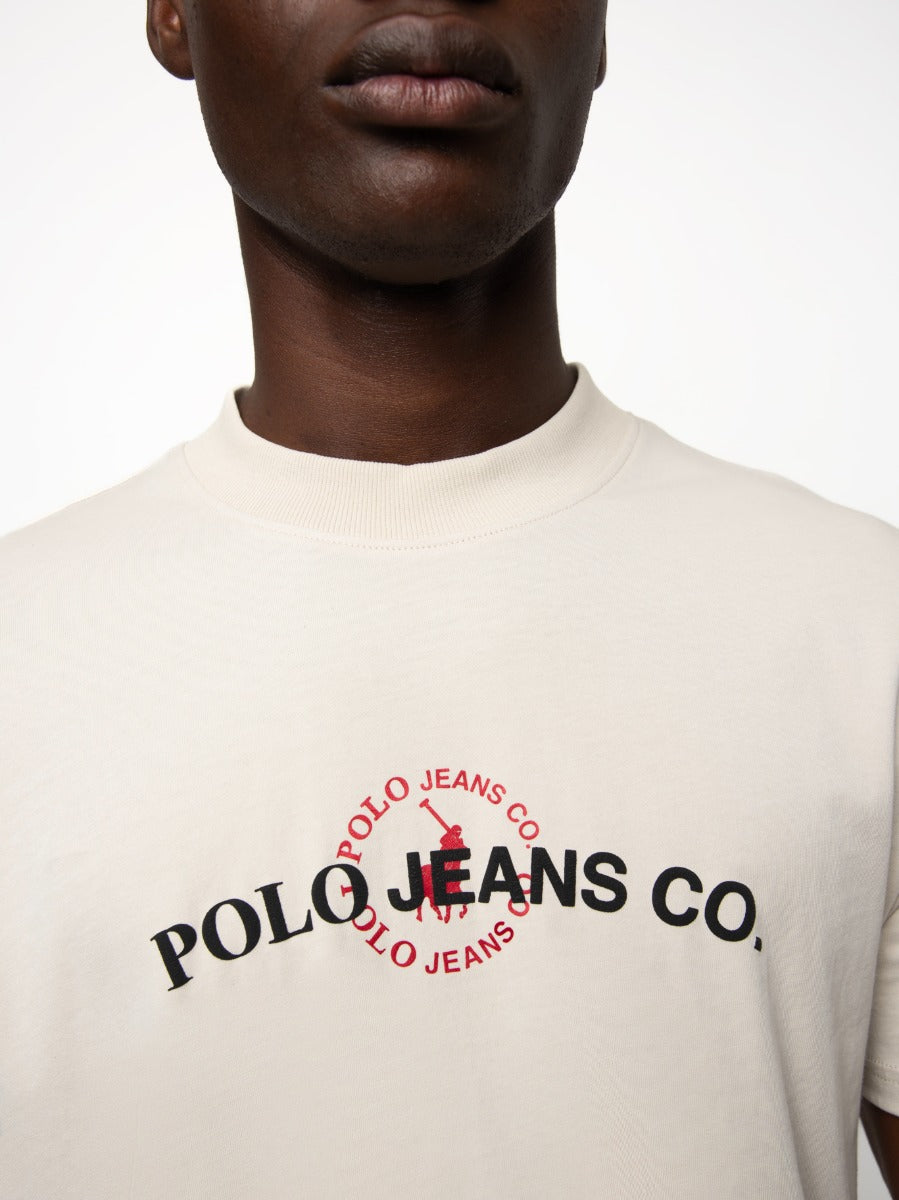 Polo Mens Puff Logo T-Shirt In Off White