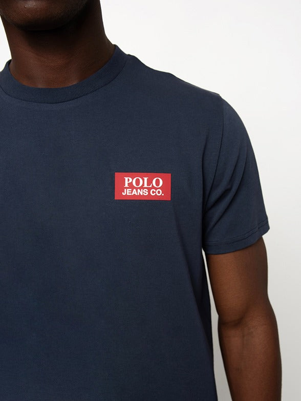 Polo Mens Block Logo T-Shirt In Navy