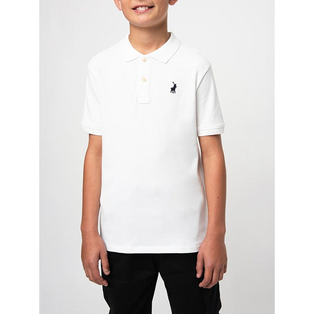 Polo Boys Austin Short Sleeve Golfer In White