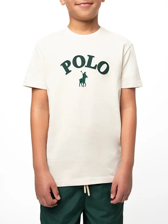 Polo Boys Alistair Applique T-Shirt In Sand