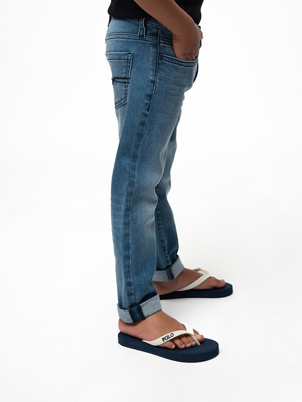 Polo Boys Tom Slim Fit Jeans In Light Wash