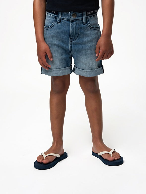 Polo Boys Jake Denim Short In Light Wash