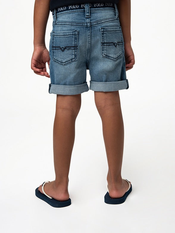 Polo Boys Jake Denim Short In Light Wash