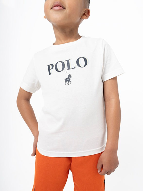 Polo Boys Ted Printed T-Shirt In Off White